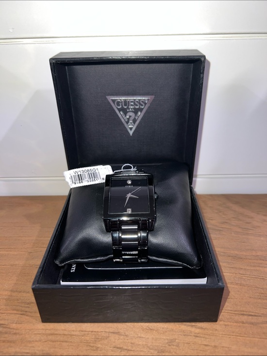 Guess Other - GUESS Men's Black Rectangular Stainless Steel Bracelet Watch